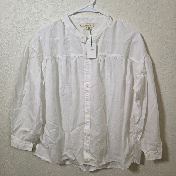 Ae77 By American Eagle Premium Organic Cotton Blouse NWT $148 Retail Sz Small - Picture 1 of 6
